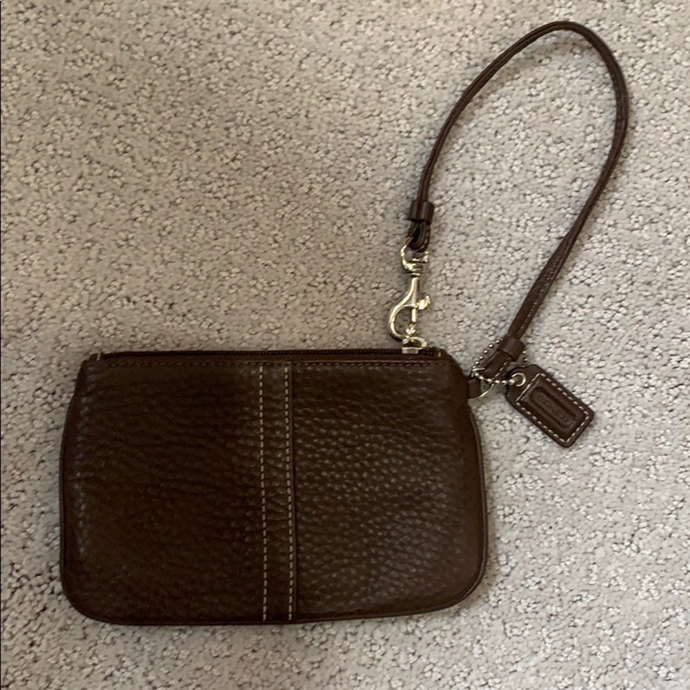 Brown coach wristlet